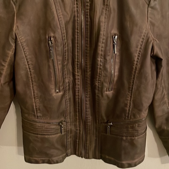 Bernardo faux leather like jacket moto sz s small zippers‎ zip up - Picture 4 of 8